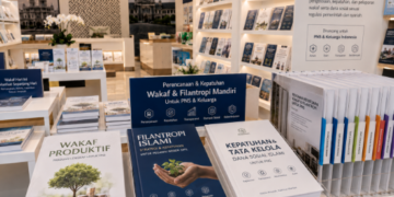 Jajaran tempat buku panduan wakaf mandiri ASN Pemkot Medan Berkah bahan premium untuk usaha pembuatan rencana clearance sosial pegawai dan alat pusat instrumen clearance sosial Medan heavy duty minimalis berbagai folder lembar jaminan yang tersusun sangat rapi di dalam etalase toko perlengkapan kantor
